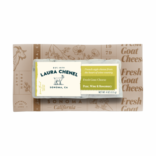 Laura Chenel Pear Wine & Rosemary Fresh Goat Cheese Perspective: front