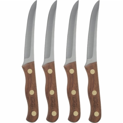 Chicago Cutlery 4-Piece Walnut Tradition Wooden Handle Steak Knife Set (3-pack)