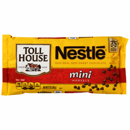 Nestle Toll House Semi-Sweet Chocolate Mini Morsels Perspective: front