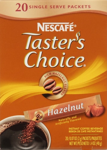 Nescafe Taster's Choice Hazelnut Coffee Packets Perspective: front
