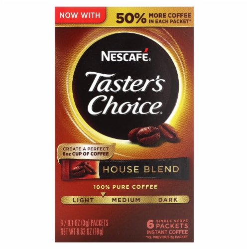 NESCAFÉ Taster's Choice House Blend Medium-Light Roast Instant Coffee Perspective: front