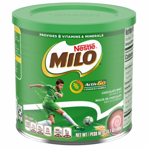 Nestle® MILO® Activ-Go Chocolate Malt Powder Drink Mix Perspective: front