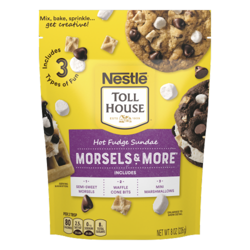 Nestle Toll House Hot Fudge Sundae Morsels & More Perspective: front