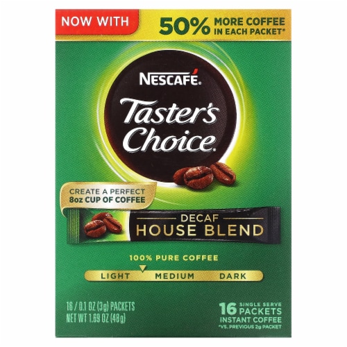 Nescafe® Taster's Choice® Decaf House Blend Instant Coffee Packets Perspective: front