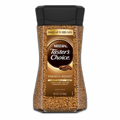 NESCAFÉ Taster's Choice French Roast Medium-Dark Roast Instant Coffee Perspective: front