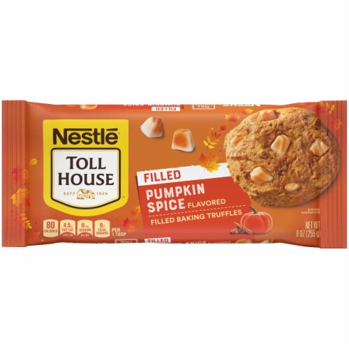 Nestle Toll House Pumpkin Spice Flavored Filled Baking Truffles Perspective: front