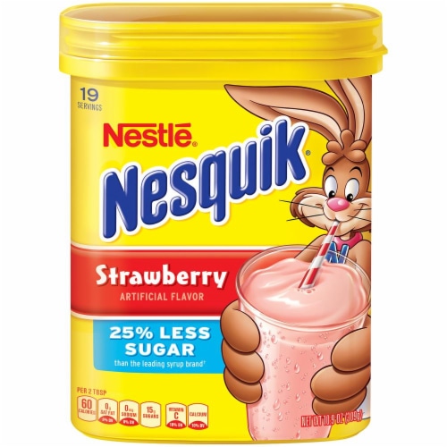 Nesquik Strawberry Milk Drink Mix Perspective: front