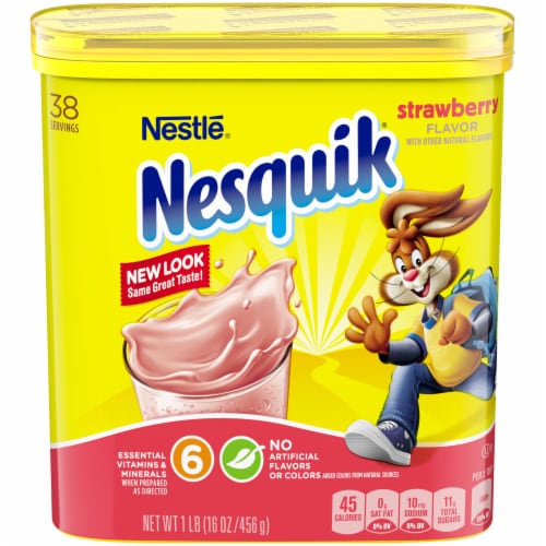 Nesquik® Strawberry Powdered Drink Mix Perspective: front