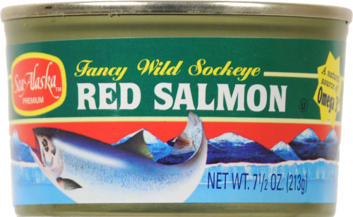 Sea Alaska Red Wild Sockeye Salmon Perspective: front