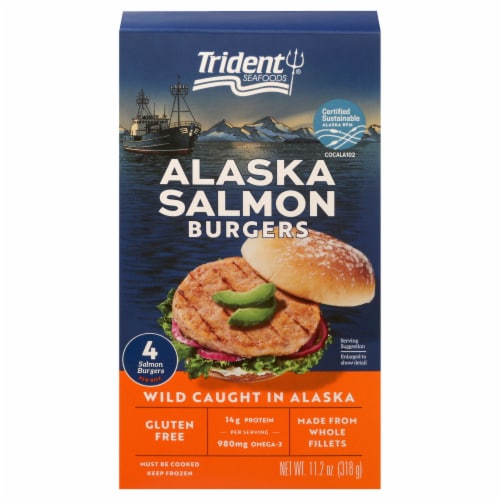 Trident Seafoods Alaskan Salmon Burgers, 4 ct / 11.2 oz - Kroger