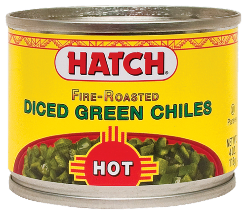 Hatch® Fire-Roasted Diced Hot Green Chiles Perspective: front