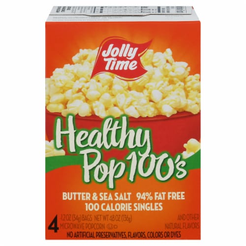 Jolly Time® Healthy Pop 100's Butter and Sea Salt Microwave Popcorn Perspective: front