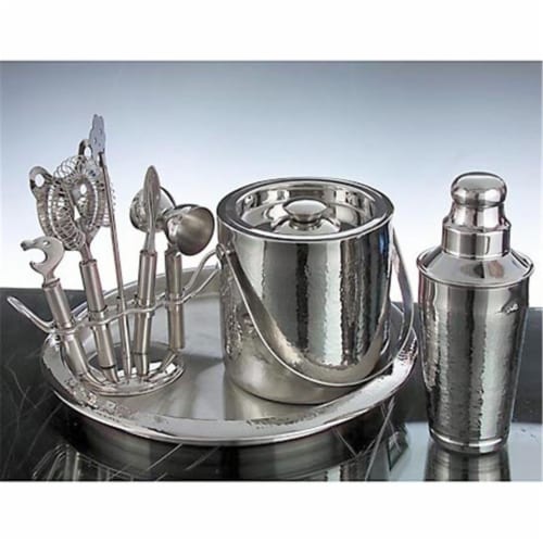 Godinger Hammered Bar Set with Tools Perspective: front