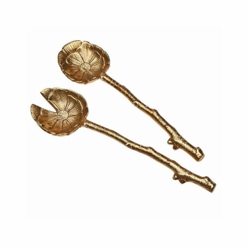 Godinger 16469 Laurel Salad Spoon & Fork Perspective: front