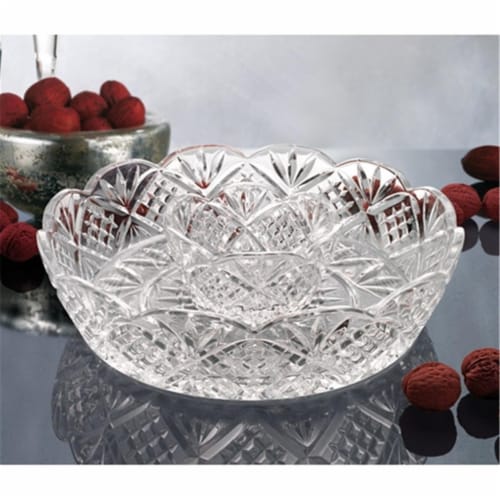 Godinger 25951 Dublin Large Crystal Chip and Dip Bowl Perspective: front