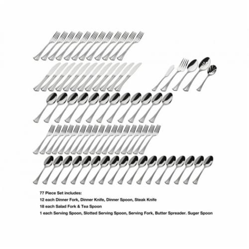 Godinger 41002 18 Iconic Flute Reship - 77 Piece Perspective: front