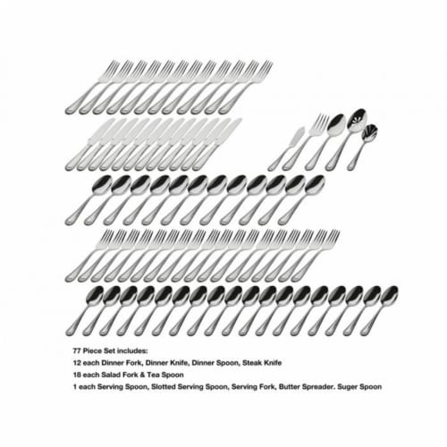 Godinger 41003 18 Regal Ribbon Reship - 77 Piece Perspective: front