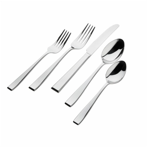 Godinger 43009 18-0 Stainless Steel Chisel Flatware Set-77 Piece Perspective: front