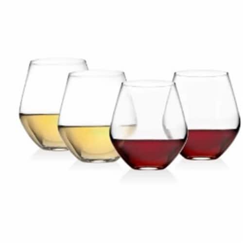 Godinger 48507 Stemless Wine Goblet Glasses - Set of 4 Perspective: front
