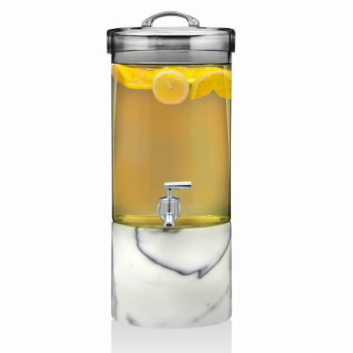 Godinger 5 qt Marble Base Glass Dispenser Perspective: front