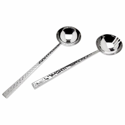 Godinger 70010 Hammered Salad Servers Perspective: front