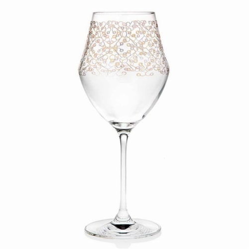 Godinger 99312 16 oz Allegra Gold Red Wines Glass - Set of 4 Perspective: front