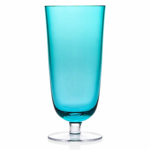 Godinger 10 oz Rondo Sea Blue Highball Glass Perspective: front
