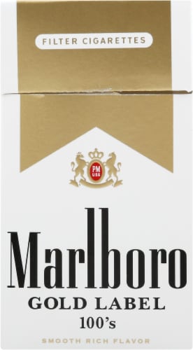 Marlboro Gold Lable 100's Cigarettes Perspective: front