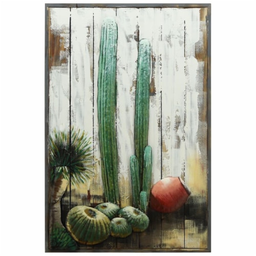Empire Art Direct PMO-182234-3624 Cacti Metal Wall Art Perspective: front