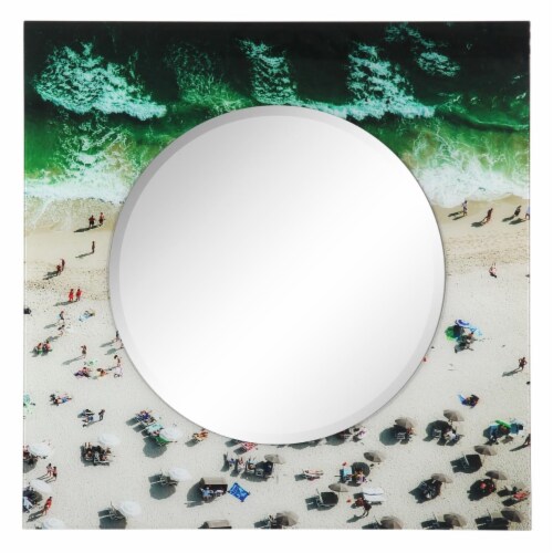 Empire Art Direct TAM-EAD5001-3636SQ-2424R 36 in. Beach Square Reverse Printed Tempered Glass Perspective: front
