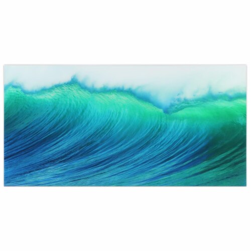 Empire Art Direct TMP-EAD5307-3672 36 x 72 in. Blue Wave Frameless Tempered Glass Panel Conte Perspective: front