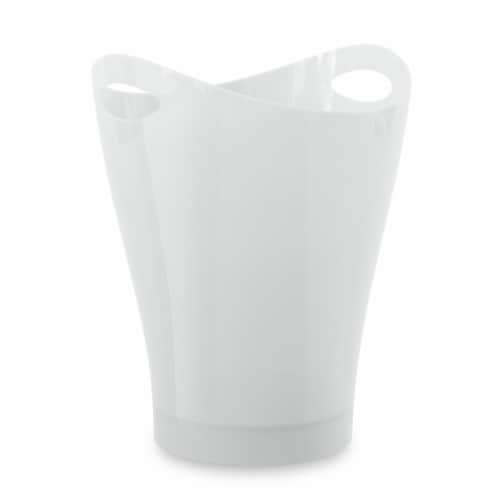 Umbra 082857-661 2.25 gal Garbino Can Gloss, Metallic White Perspective: front