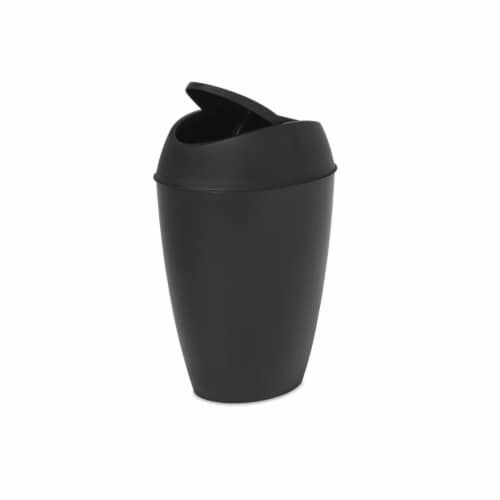 Umbra 1009613-040 2.2 gal Twirla Trash Can with Swing-top Lid - Black Perspective: front
