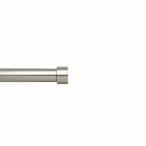 Umbra Cappa Adjustable Single Curtain Rod Set in Nickel/Silver Perspective: front