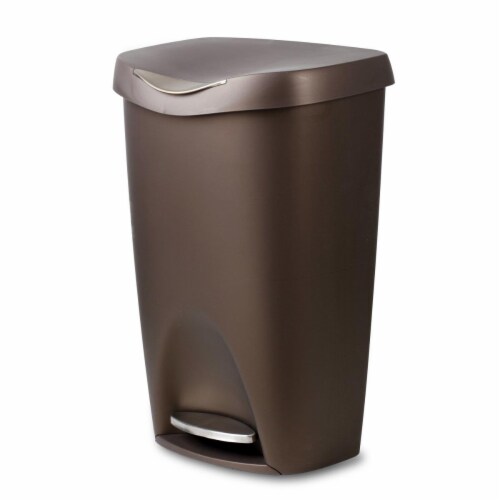 Stainless Steel 13-Gallon Kitchen Trash Can with Step Lid in