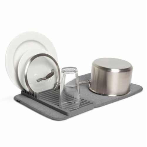 Umbra Udry Dish Rack with Dry Mat - Charcoal