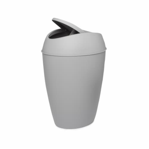 Umbra 1009613-918 2.2 gal Twirla Trash Can with Swing-Top Lid - Gray Perspective: front