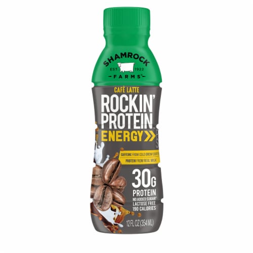 Shamrock Farms Rockin' Protein Energy Cafe Latte Perspective: front