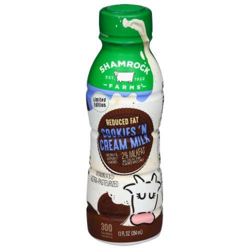 Shamrock Farms® Reduced Fat Cookies N' Cream Milk Perspective: front
