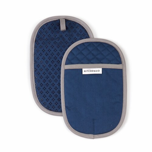 KitchenAid Asteroid Pot Holder Set - 2 Pack - Blue Perspective: front