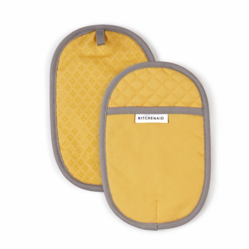 KitchenAid Asteroid Pot Holder Set - 2 Pack - Yellow Perspective: front