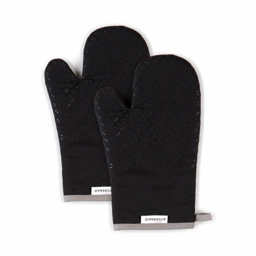 KitchenAid Asteroid Oven Mitt Set - 2 Pack - Black Perspective: front