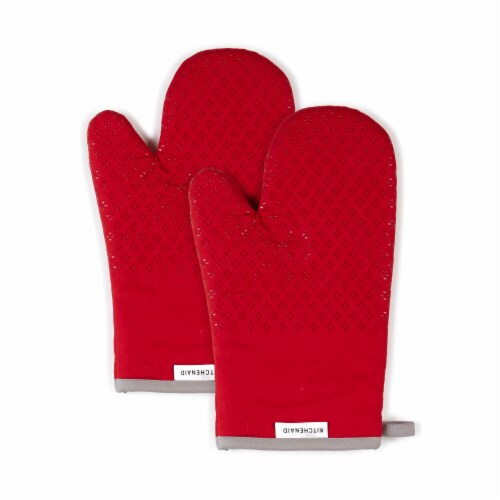 KitchenAid Asteroid Oven Mitt Set - 2 Pack - Red Perspective: front