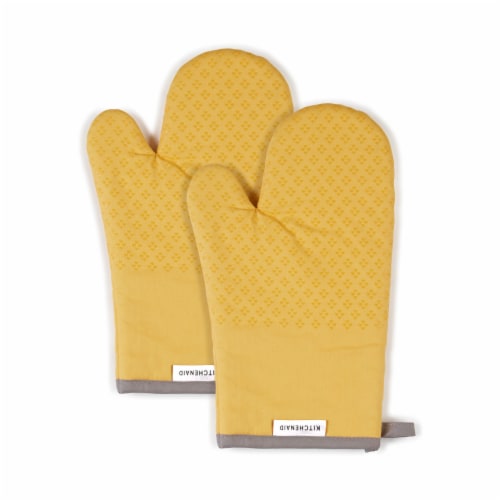 KitchenAid Asteroid Oven Mitt Set - 2 Pack - Yellow Perspective: front