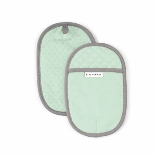 KitchenAid Asteroid Pot Holder Set - 2 Pack - Green Perspective: front