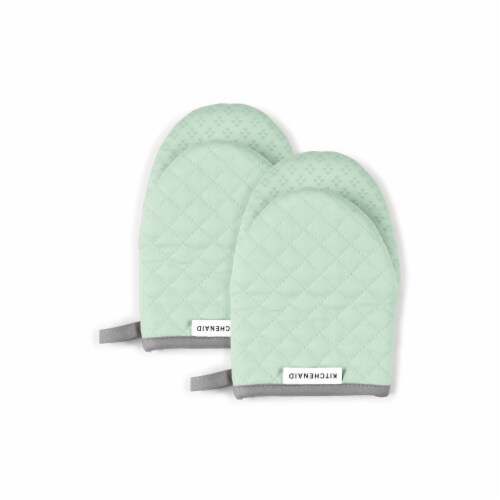 KitchenAid Asteroid Mini Oven Mitt - 2 Pack - Green Perspective: front