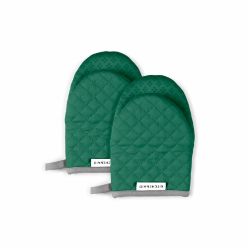 KitchenAid Asteroid Mini Oven Mitt Set - 2 Pack - Green Perspective: front