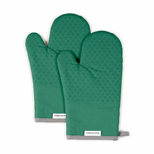 KitchenAid Asteroid Oven Mitt Set - 2 Pack - Green Perspective: front