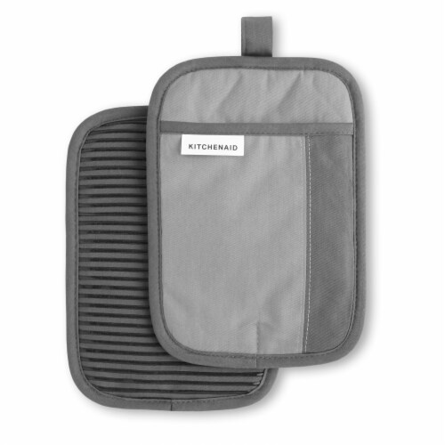 KitchenAid Beacon Pot Holder Set - 2 Pack - Gray / Silver Perspective: front