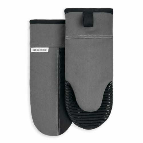 KitchenAid Beacon Oven Mitt Set - 2 Pack - Silver / Black Perspective: front